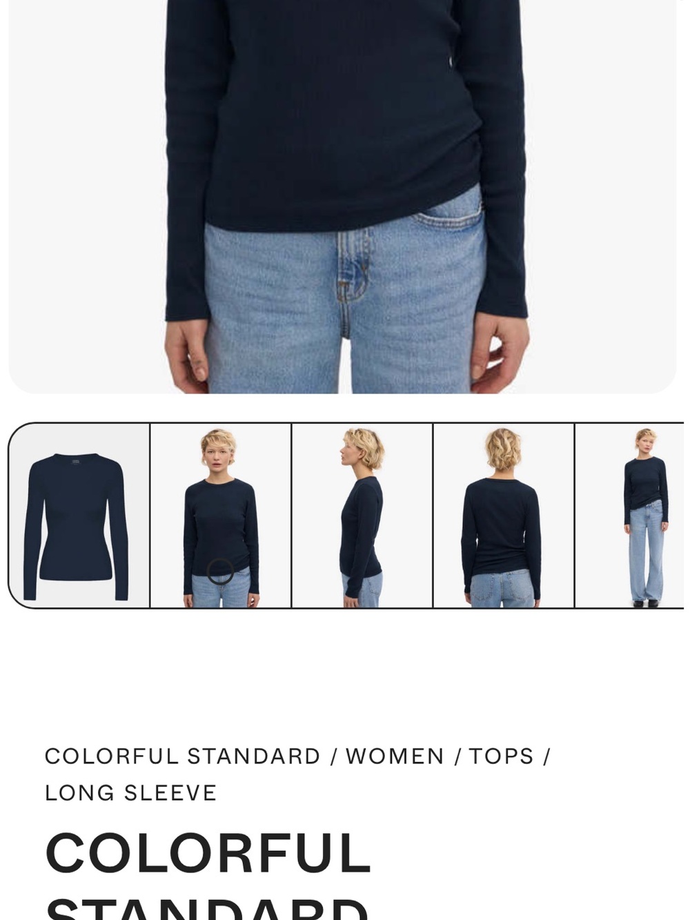 Color Standard Ribbed Long Sleeve - Picture 3 of 6